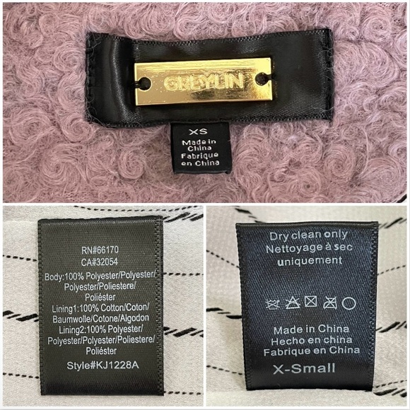 Anthropologie Greyson Windermere Boucle Buckled Tweed Teddy Coat Lilac XS - Picture 16 of 16